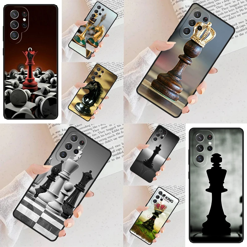 Luxury Chess Phone Case For Samsung Galaxy S24 S23 S22 S21 Ultra S10 Note 10 Pro S20 Plus FE S9 S8 Cover