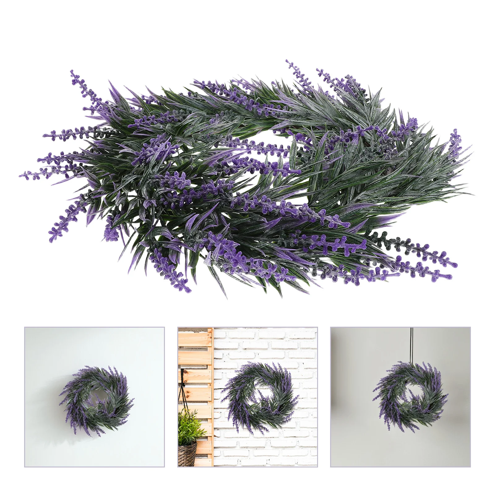 

Artificial Lavender Wreath Purple 15inch Flower Garland Front Door Indoor Outdoor Christmas Wedding Decor