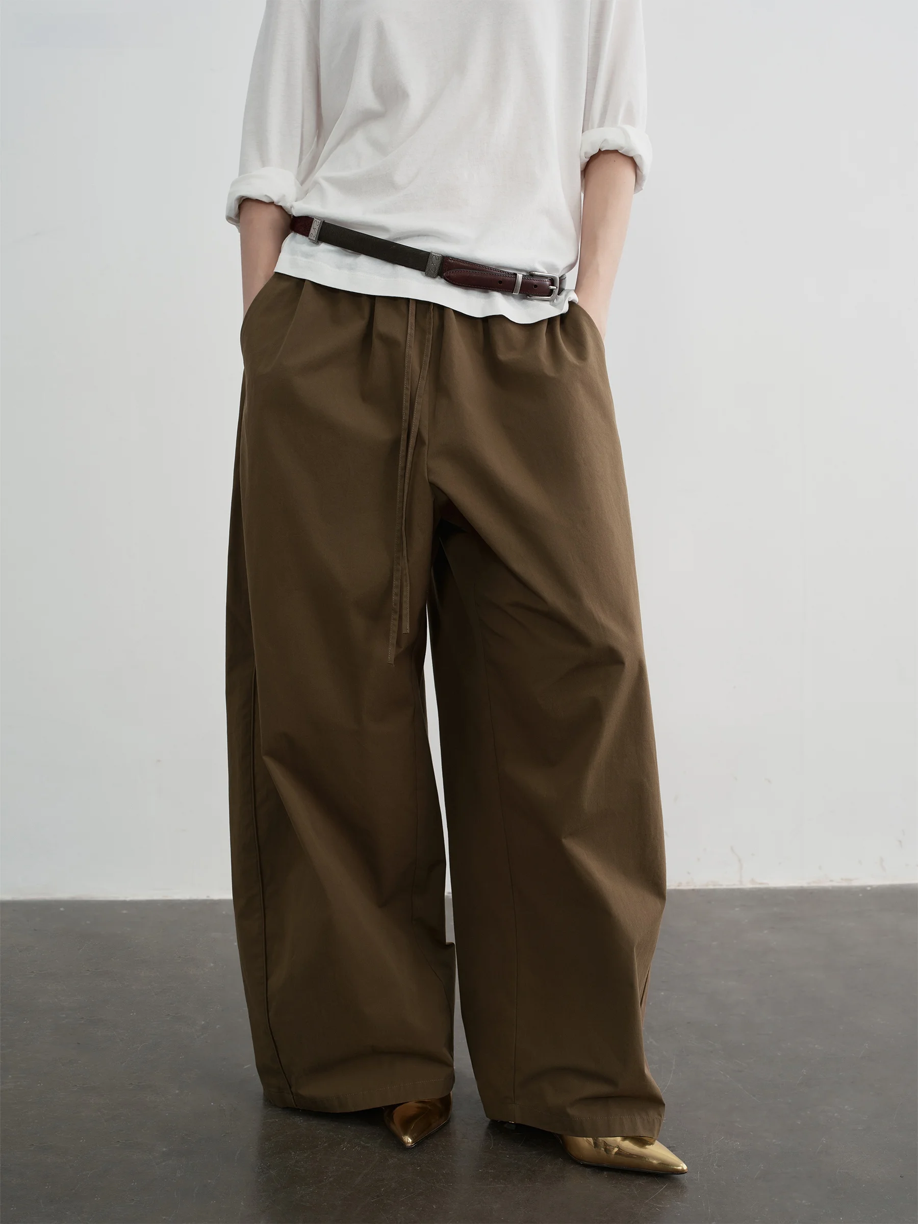

KUCO Comfortable Cotton Wide Leg Casual Pants Air Wa Lightweight Loose Fit Women's Spring Faion Casual Trousers