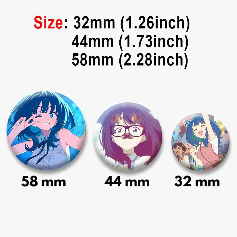 Anime Too Many Losing Heroines Coin Badges Plastic Round Brooch Pins on Backpack Clothes Collar Accessories Brooch Toys Gifts