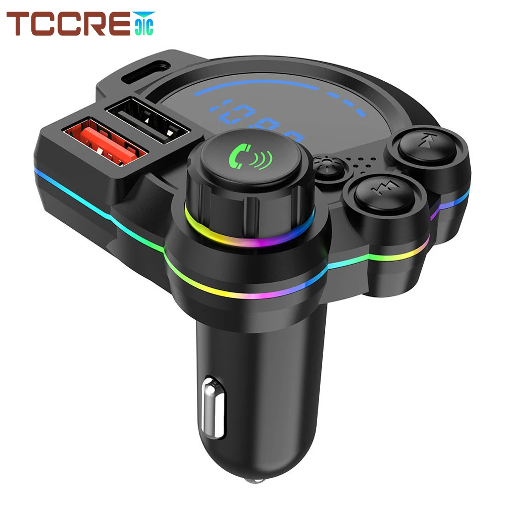 Universal Dual-Port Car FM Bluetooth Transmitter, Bluetooth Car Adapter, Dual Port Fast Charging,Hands-Free Calling,Music Player