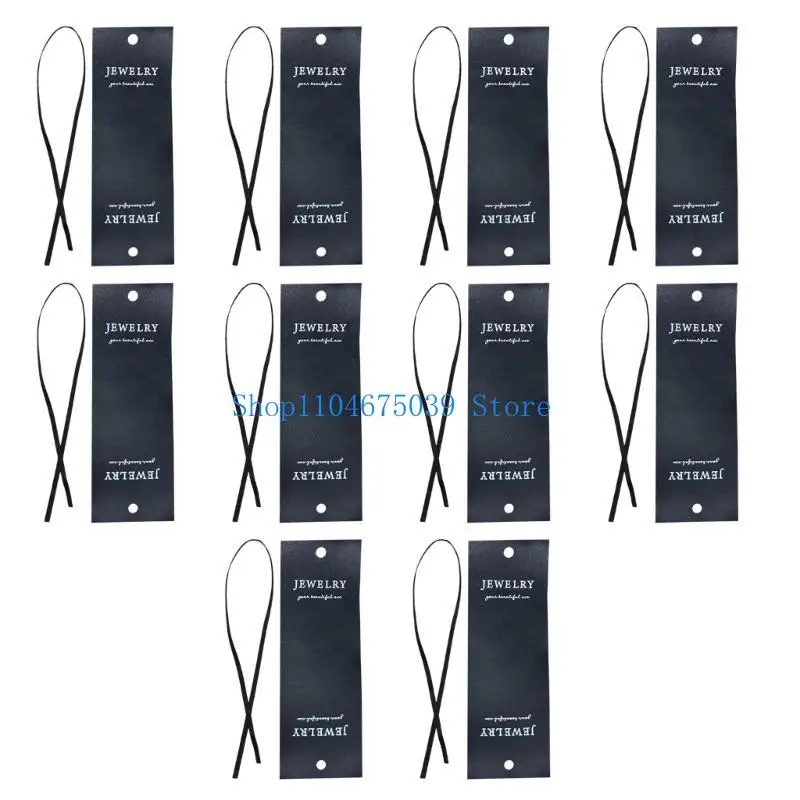

5asd Pack Of 10 Elegant Ear Jewelry Display Cards With Black Ribbon Bowknot Accent