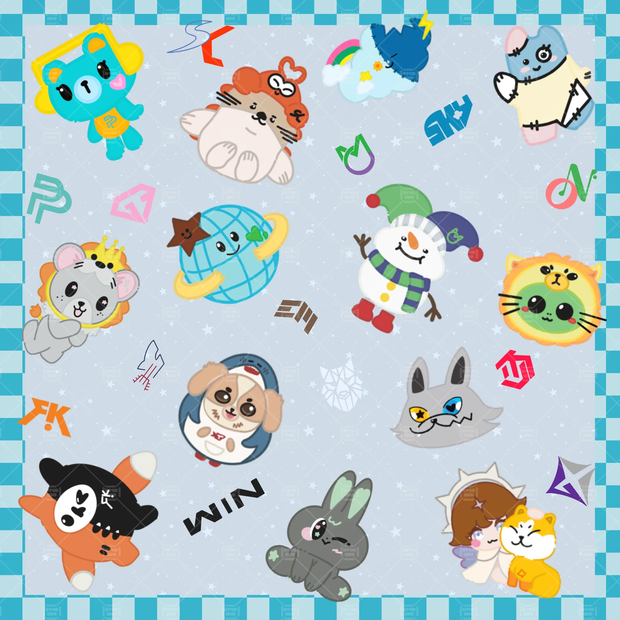 

Не официальная тайская звезда Gmmtv Perthsanta Geminifourth Milklove Joongdunk Taynew Offgun Milklove Nantam Film Липкая ткань 50x50 см