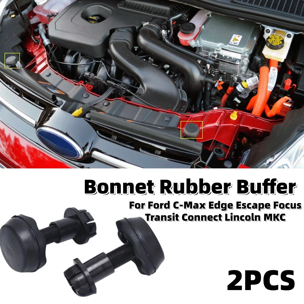 2PCS Car Hood Stop Cushion Rubber Bumper For Ford C-Max Edge Escape Focus Transit Connect Car Bonnet Rubber Buffer CV6Z16758A