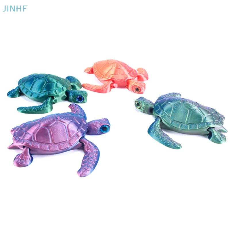 3D Printed Turtle Model With Movable Joints Creative Collection Desktop Decoration Realistic Animal Figures Children's Gift