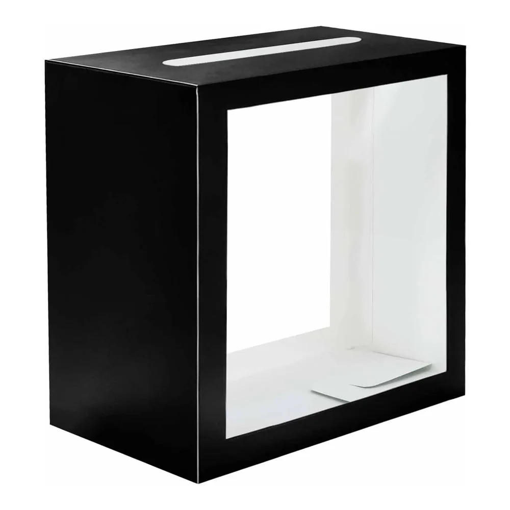 Ballot Box Suggestion Box Donation Collection Box with Clear PVC Window, Square Card Box for Voting Raffle Ticket Charity Party. view 3