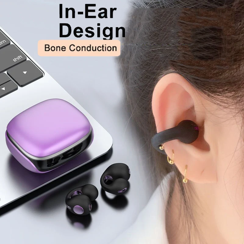 

Bone Conduction Bluetooth Earphones Earring Wireless Headphones Ear Clip for HONOR 50 Lite Honor X7 X9 Samsung galaxy A01 F62