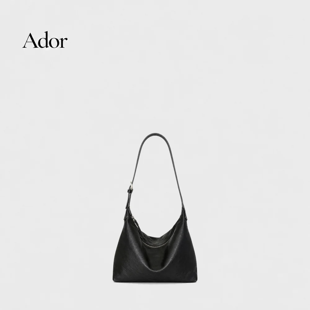 Black Soft Hobo Bag Women's Large Capacity Shoulder Handbag Adjustable Strap Woman Casual Commuter Crossbody Bag