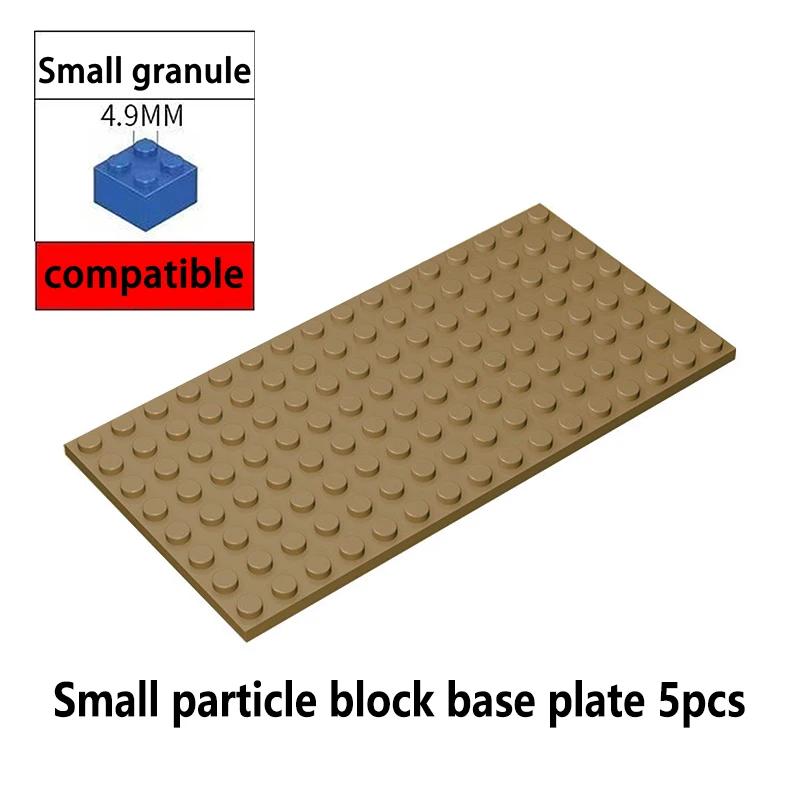5-teiliges Puzzle-Block-Bodenplatten-Set - 8x16 Bausteine für Kinder, Kreatives DIY-Konstruktionsspielzeug-Zubehör, Bausteine-Wand