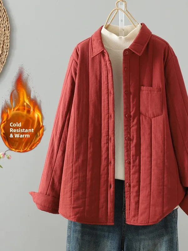 

Художественная хлопковая куртка, двухслойная, мягкая, удобная, теплая, осенне-зимняя, винтажная, облегающая, для поездок на работу, Long Sve