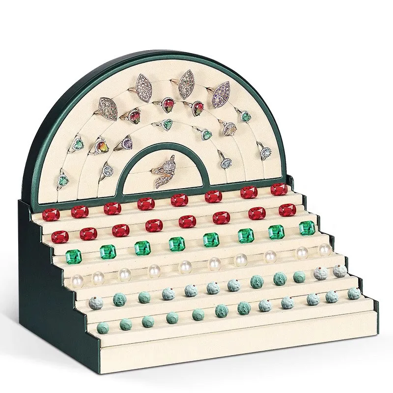 

Round Jewelry Display Stand Ring Accessory Display Holder Ring Showcase Organizer Ladder Jewelry Stand Desktop Storage Rack