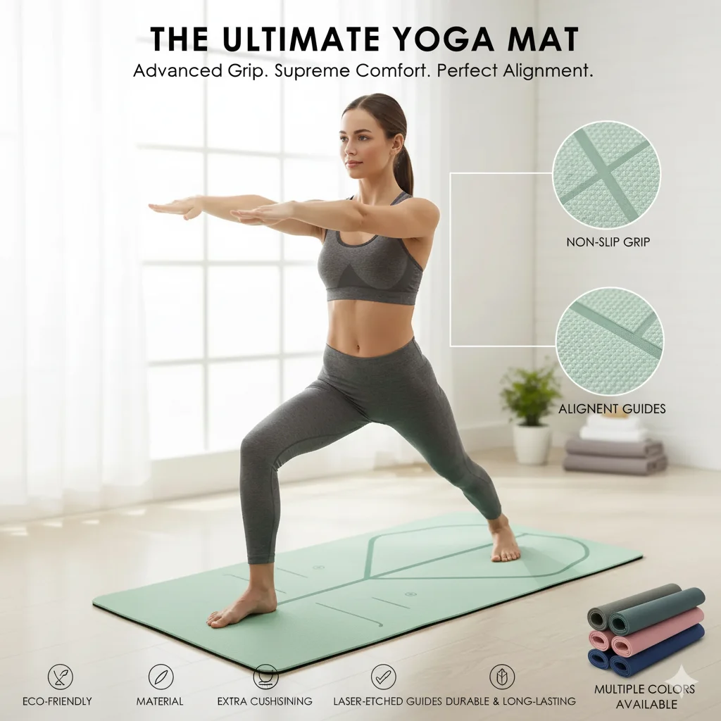 

Нескользящий коврик для домашнего тренажерного зала толщиной 1/4 дюйма | Амортизирующий и шумопоглощающий кардиотный коврик для скакалки