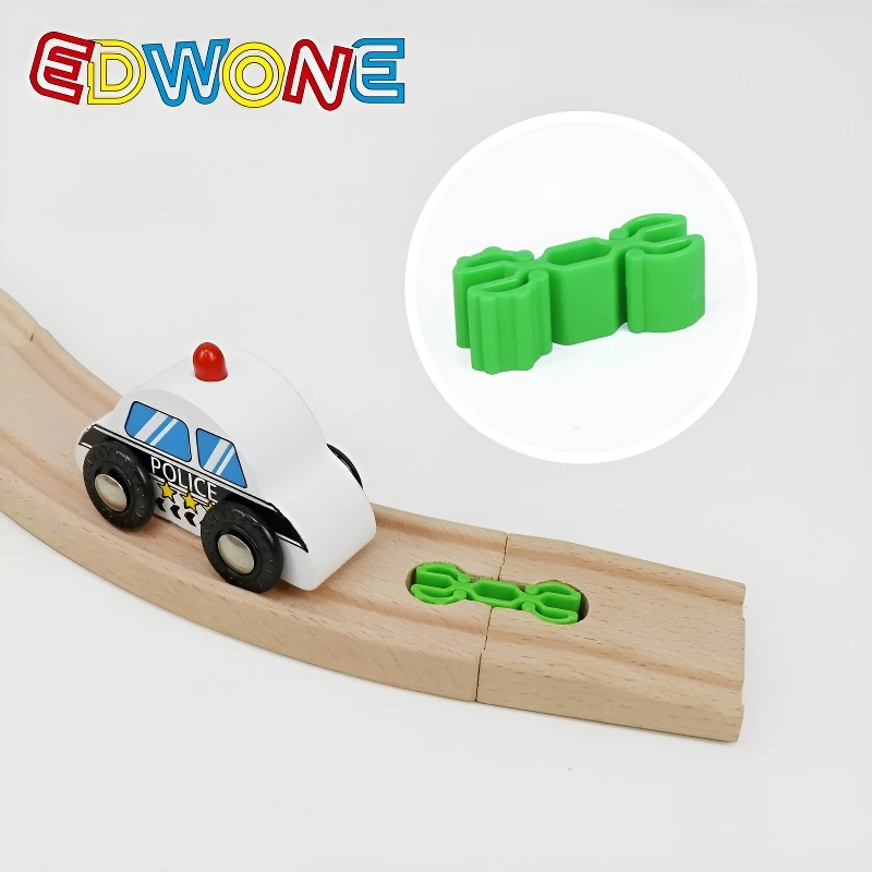 3/5/10 pezzi accessori per binari del treno in legno clip in plastica universali connettori adattatori adatti per binari di legno di marca giocattoli per bambini