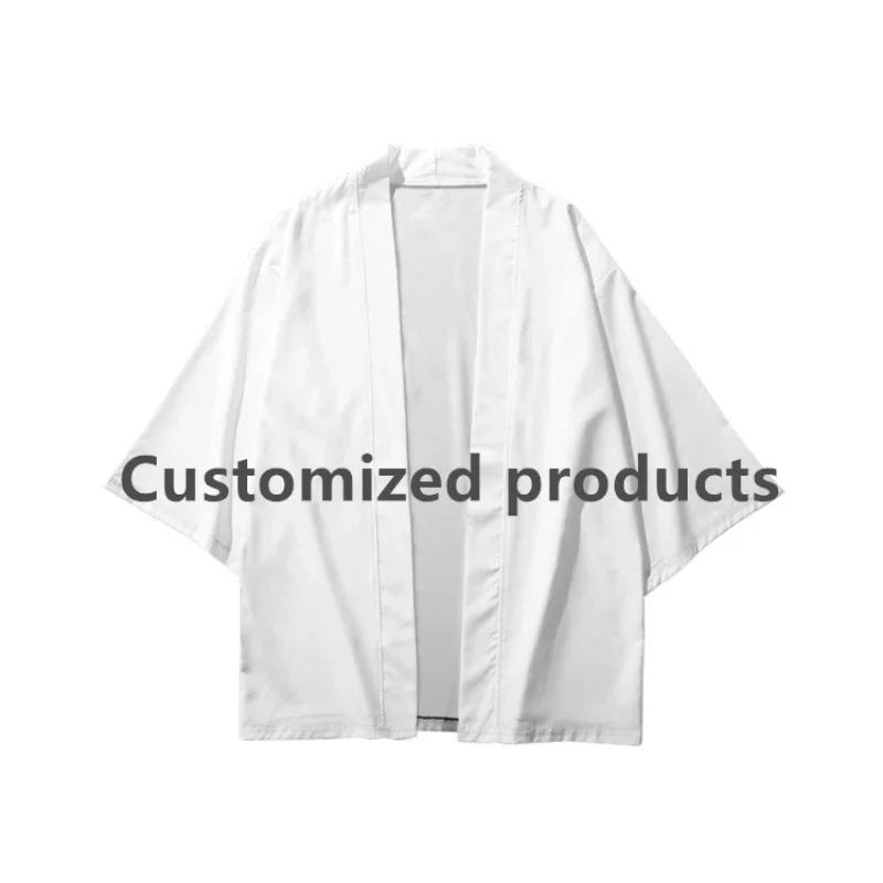 Customized products: Summer Loose Japanese Fashion Kimono Streetwear Cardigan Robe Women Men Haori Top Yukata