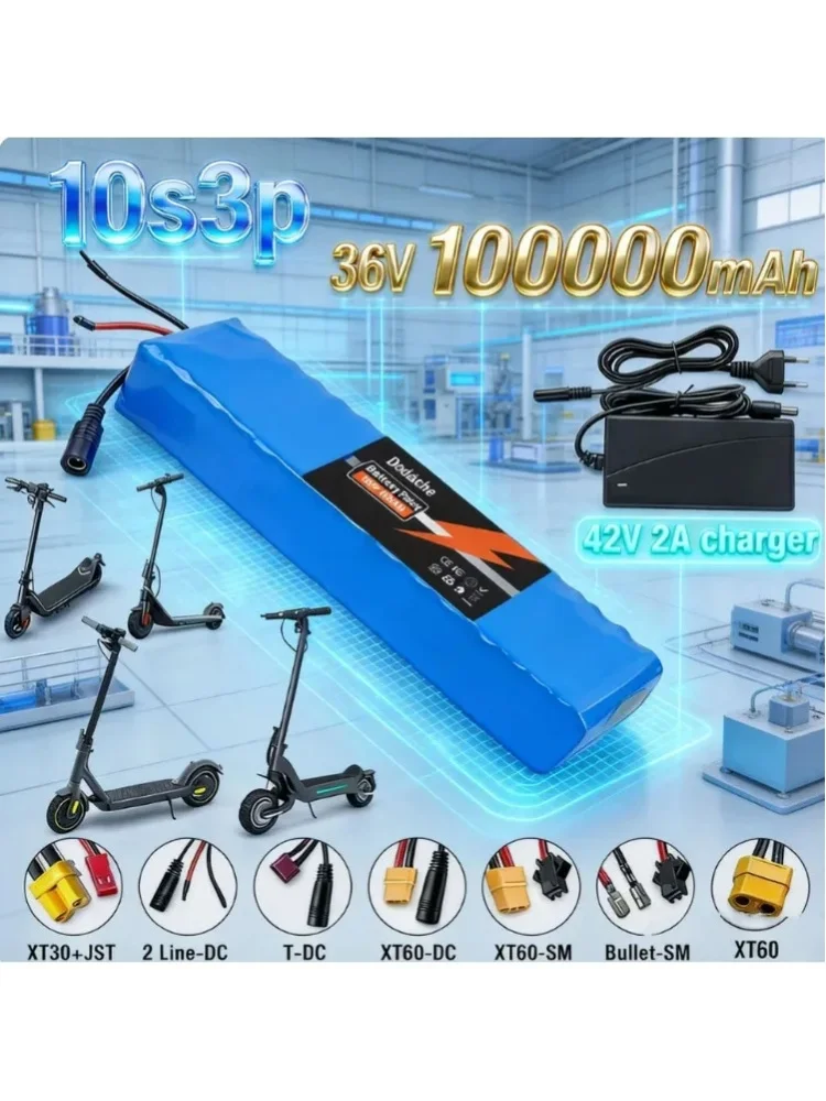 Für Xiaomi M365 Elektroroller-Akku 36V 100000mAh 10S3P – 18650 Lithium-Akku-Pack als Ersatz für M365 Scooter