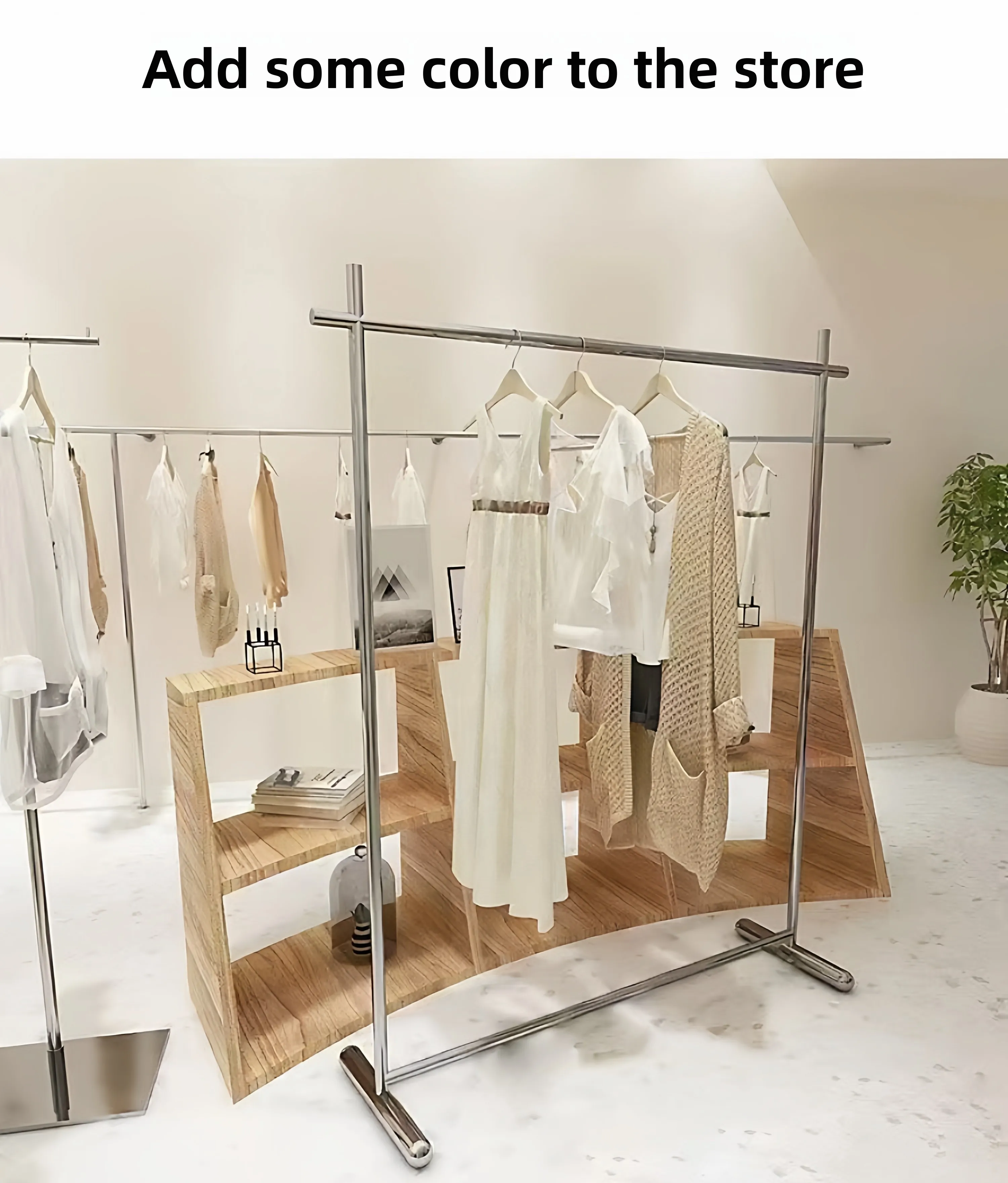 

Living Room Bedroom Balcony Multifunctional Stainless Steel Hanger Household Thickened Metal Floor Mobile