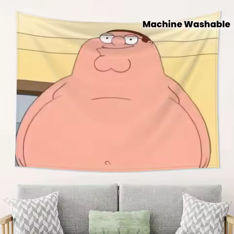 VIKAMA Family Guy Peter Griffin Tapestry Funny Cartoon Character Wall Hanging with Meme Elements for Bedroom Decor