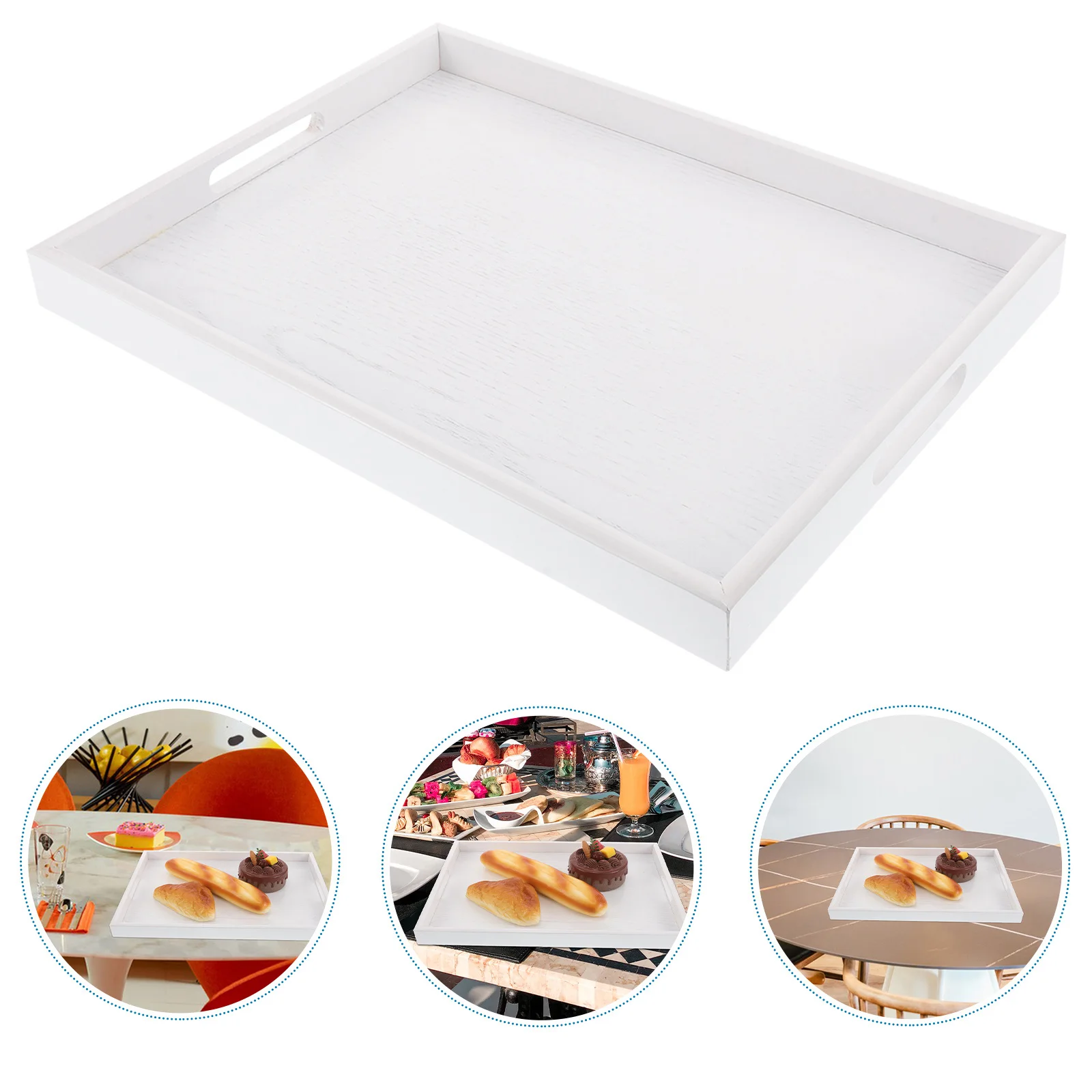 

Large European Bread Display Plate Tray Solid Wood Tea Serving Bread Home Decor Rectangle Utility Food Display