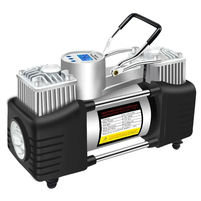 1PC 12v Smart And Powerful Car Air Pump Car Air Pump Dual-Cylinder Digital Display Electric Tire Pump With Light