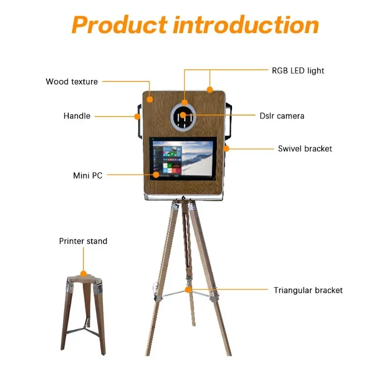 Wooden photo booth wedding