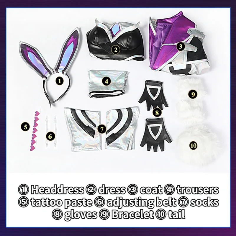 ROLECOS LOL Battle Bunny Miss Fortune Cosplay Costume Game LOL Cosplay Costume Sexy Women Dress Stocking Full Set New Skin