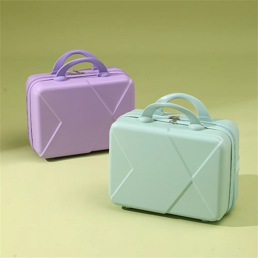 14 Inch Travel Hand Suitcase for Women Portable Mini Cosmetic Case with Strap Cute Carrying Pouch Luggage Makeup Storage Bag