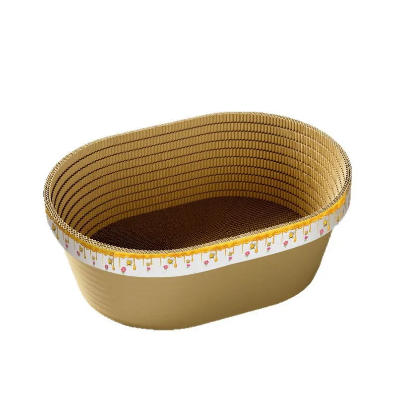 Corrugated Cat Litter Integrated Cat Deepening Cat Scratching Basin, Scratch-resistant and Wear-resistant Without Falling Chips