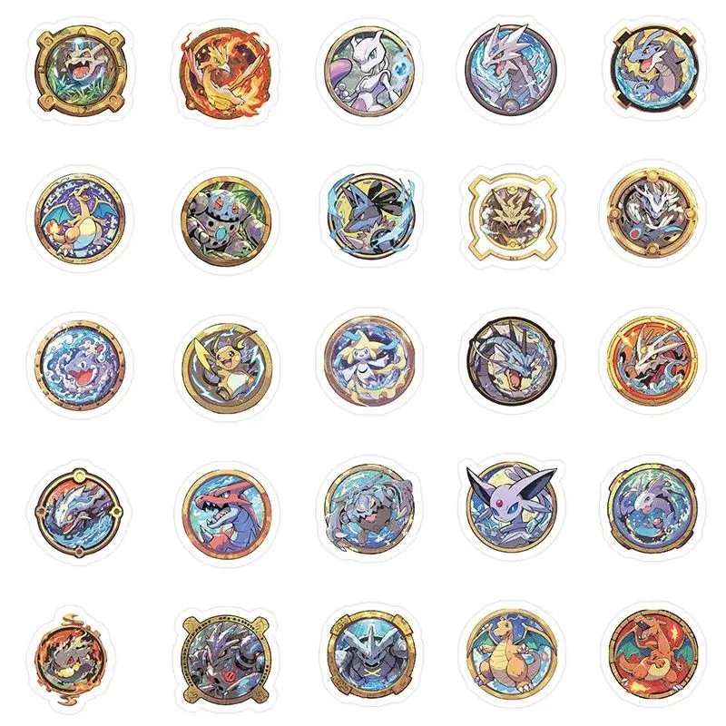 60 個ポケモンメダル落書きステッカー装飾電話荷物防水静止ノートブックステッカー