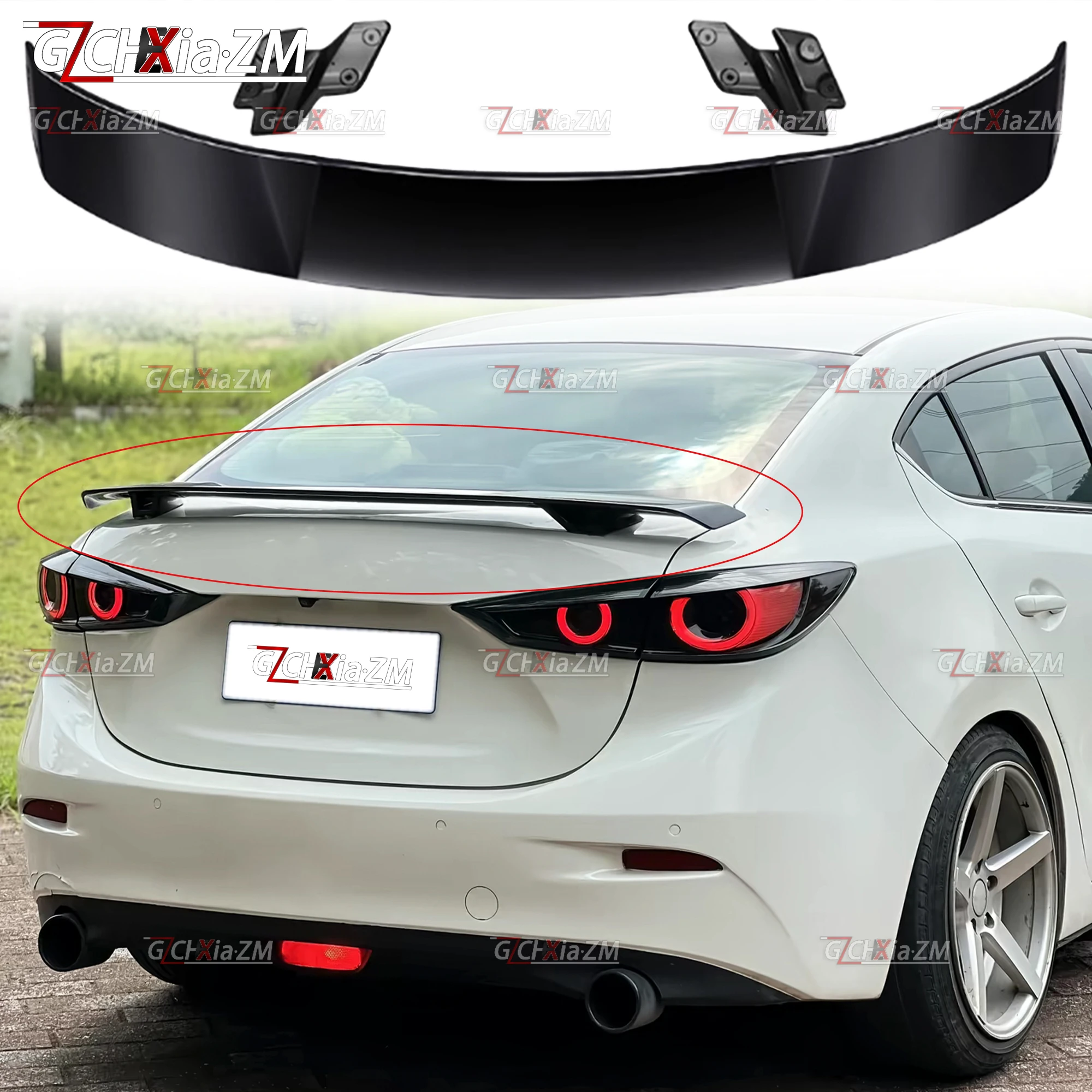 

For 2014-2019 Mazda 3 Axela Sedan Rear Spoiler MK Style Trunk Lid Aerodynamic Kit Tail Wing Car Rear Diffuser Accessories