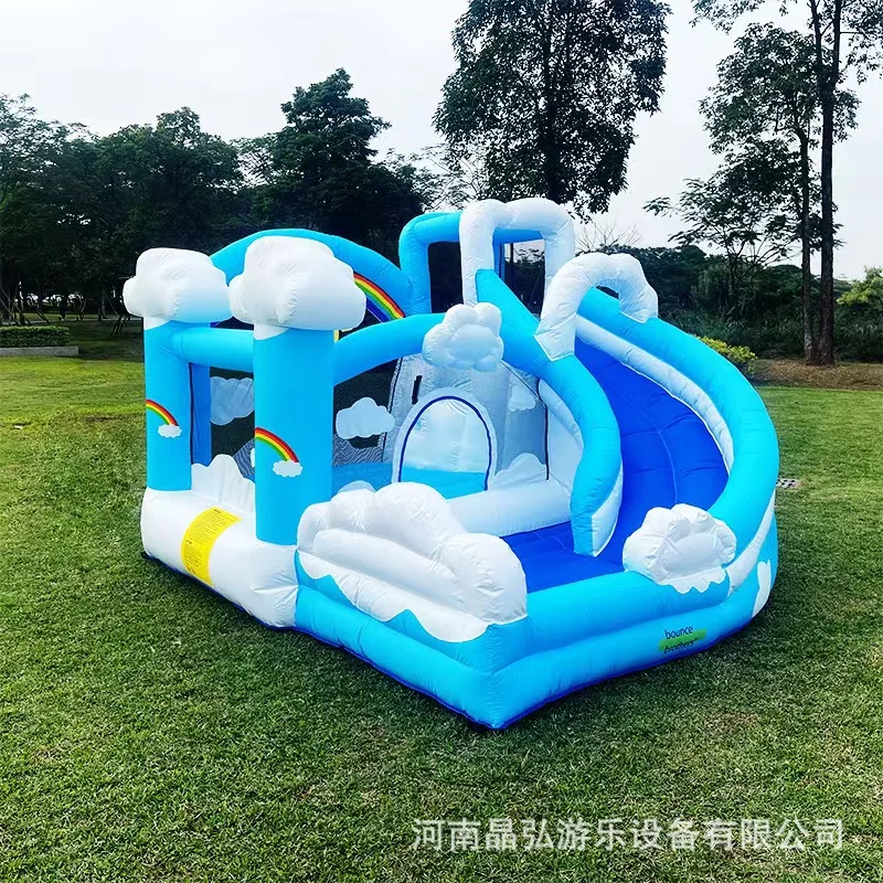 

Family inflatable castle small indoor and outdoor children's large slide trampoline jumping bed amusement equipment manufacturer