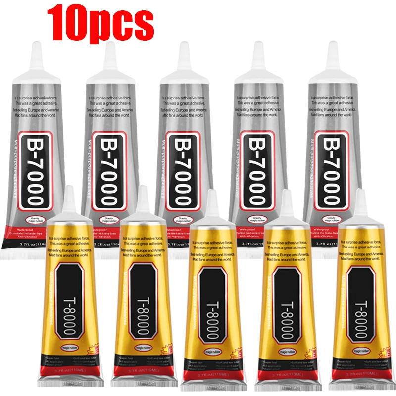 

10PC 15/50/110ML B-7000 T7000 Tansparent Contact Cellphone Tablet Repair Adhesive Electronic Components Glue With Applicator Tip