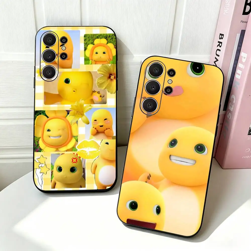 Cute & quirky Nailong gift Soft Silicone Case for Samsung S26, S24, S21, S22, S23, S30, Ultra,  Plus, FE, Lite-Black