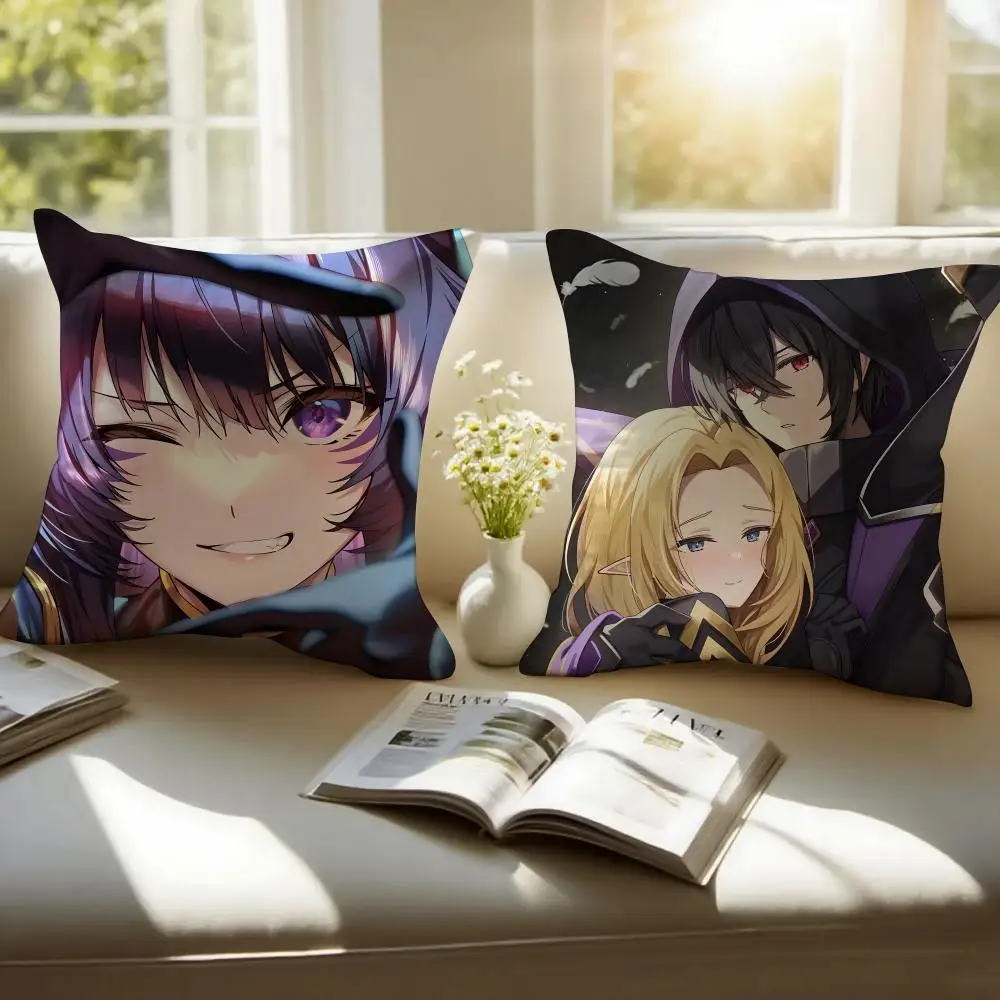 Comedy anime The Eminence In Shadow Cushion Cover Pillowcase Anti-dustmite Invisible Zipper Short Plush Sofa Cushion