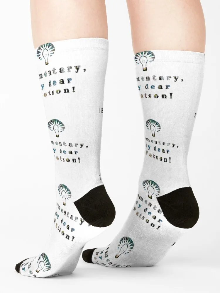 Elementary, my dear Watson., words with pattern by Marina Daniluka Socks gift Wholesale golf Socks Woman Men's