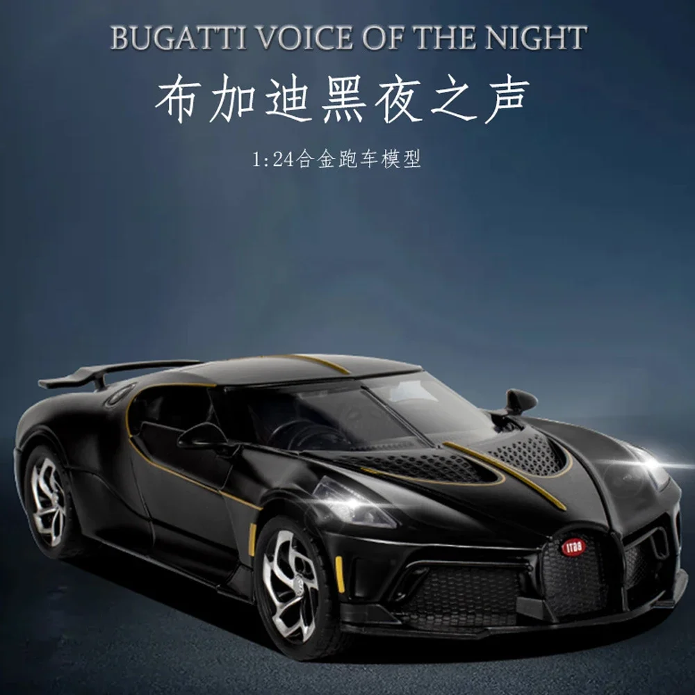 

1:24 Bugatti Voice of The Night Simulation Car Model Diecast Model Car Vehicle Children Toy Car Kids Christmas Gifts