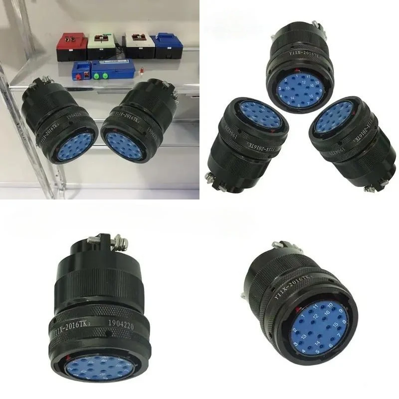 Waterproof aviation plug socket Y11P series 16P industrial electrical connector, internal snap-on locking mechanism