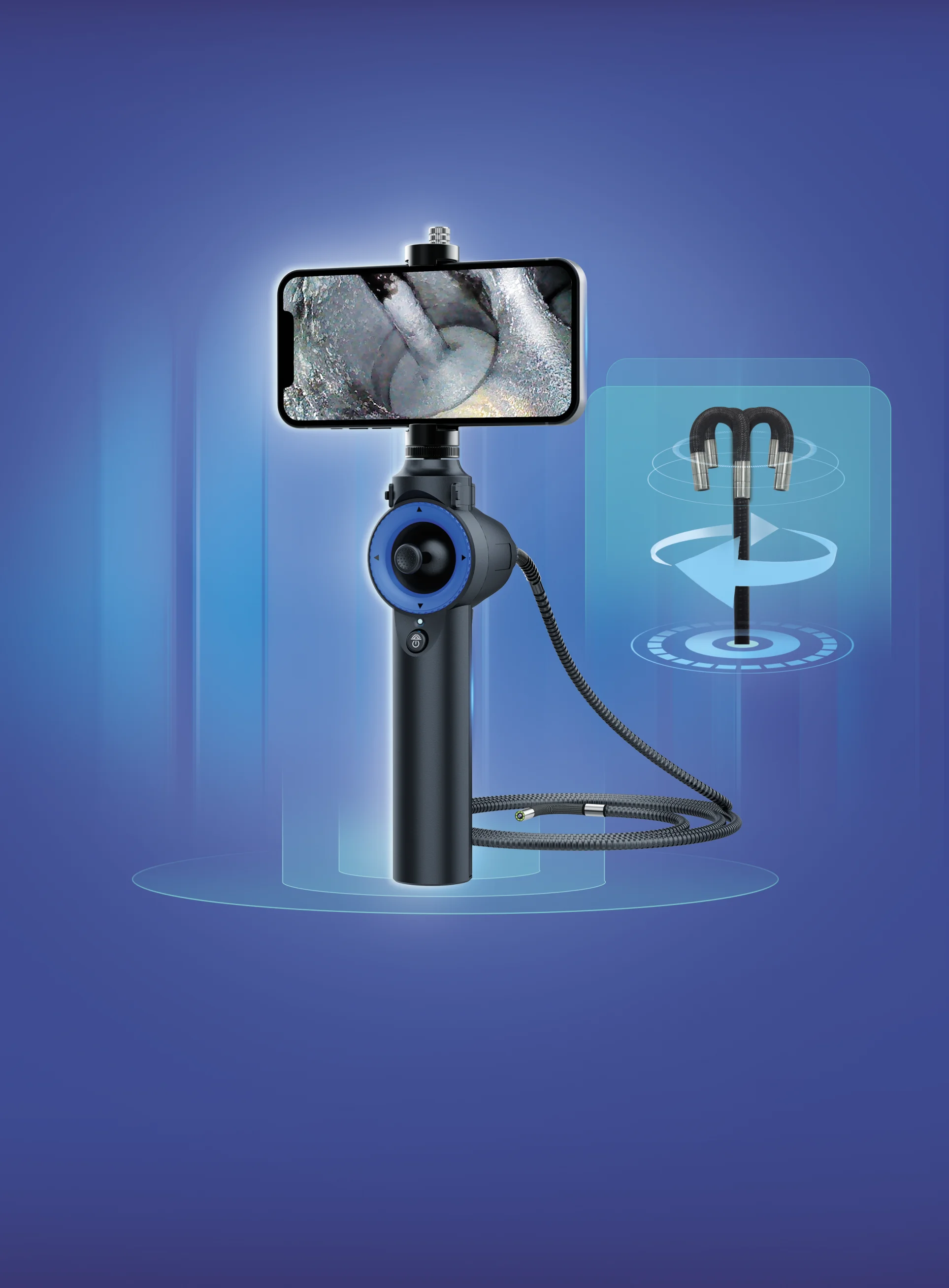 6MM OTG For Anroid ISO Joystick Control 360Degree 4 Way Articulate Steering Endoscope CMOS Borescope Digital Microscope Camera