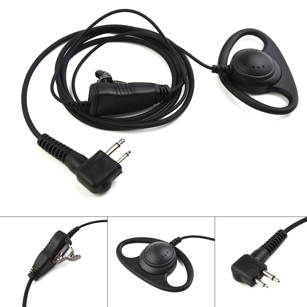 Kopfhörer Ohrhörer Headset Mikrofon für Motorola Radio Security 2-Pin Walkie Talkie 100 % nagelneu und hochwertiger D-Typ-Kopfhörer