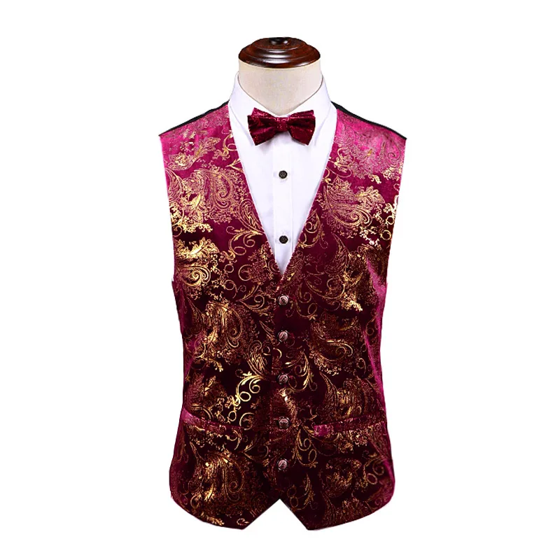 TB156747 Four Seasons Large Size Men's Suit Vest Men's European and American Gold Stamping Casual Formal Vest Vest