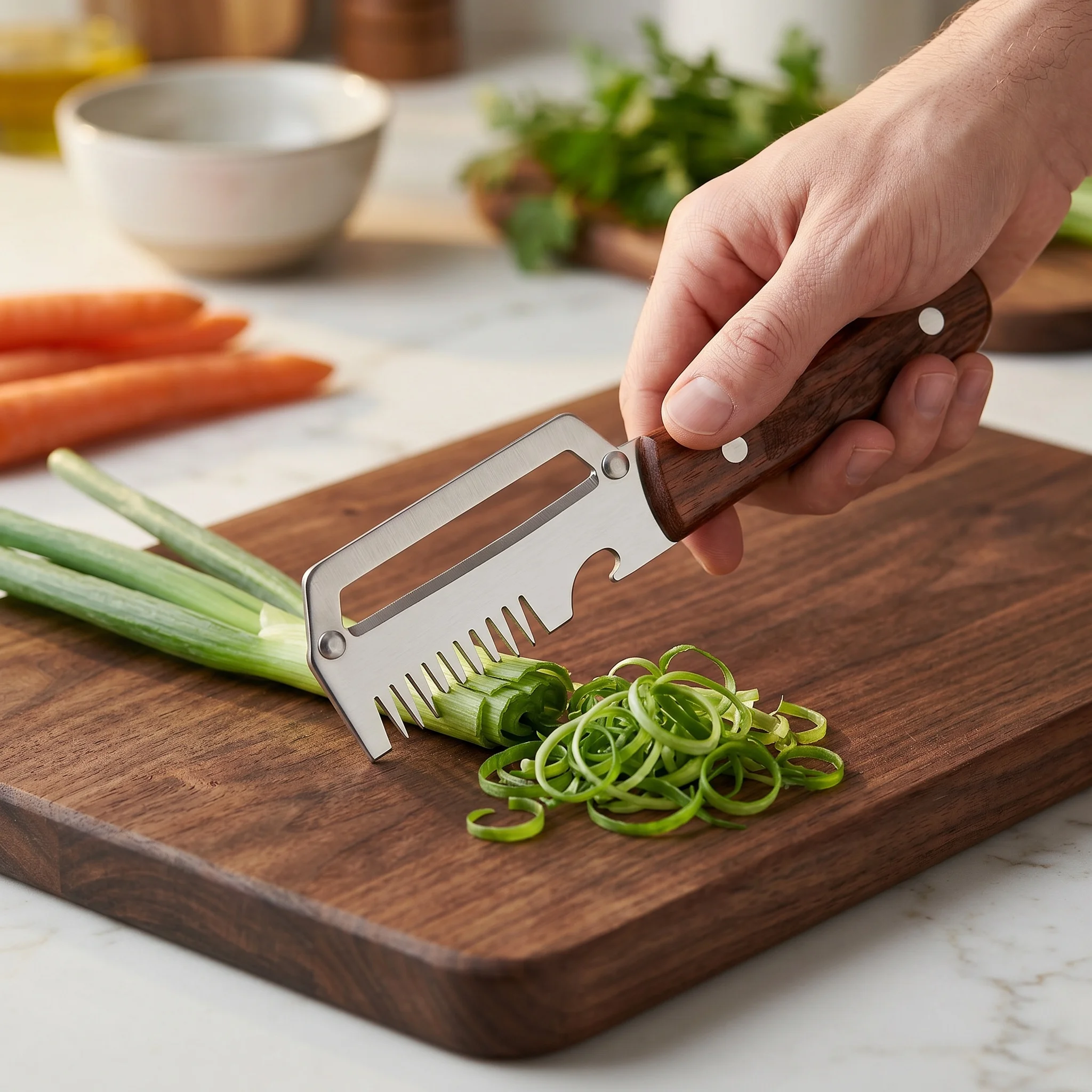 Hot Hot！Multi-Functional Kitchen Peeler 4-in-1 Stainless Steel Vegetable Fruit Slicer Cutter Julienne Tool With Bottle Opener