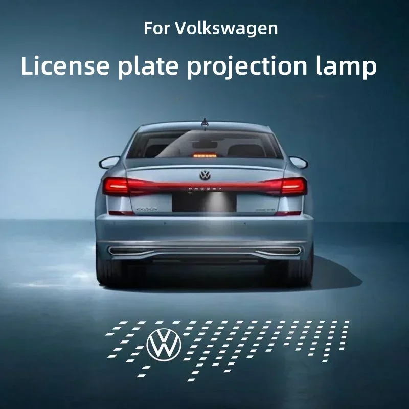 

License plate projection lamp LED decorative lights atmosphere lights For Volkswagen Polo Golf Passat Tiguan Arteon Touareg CC