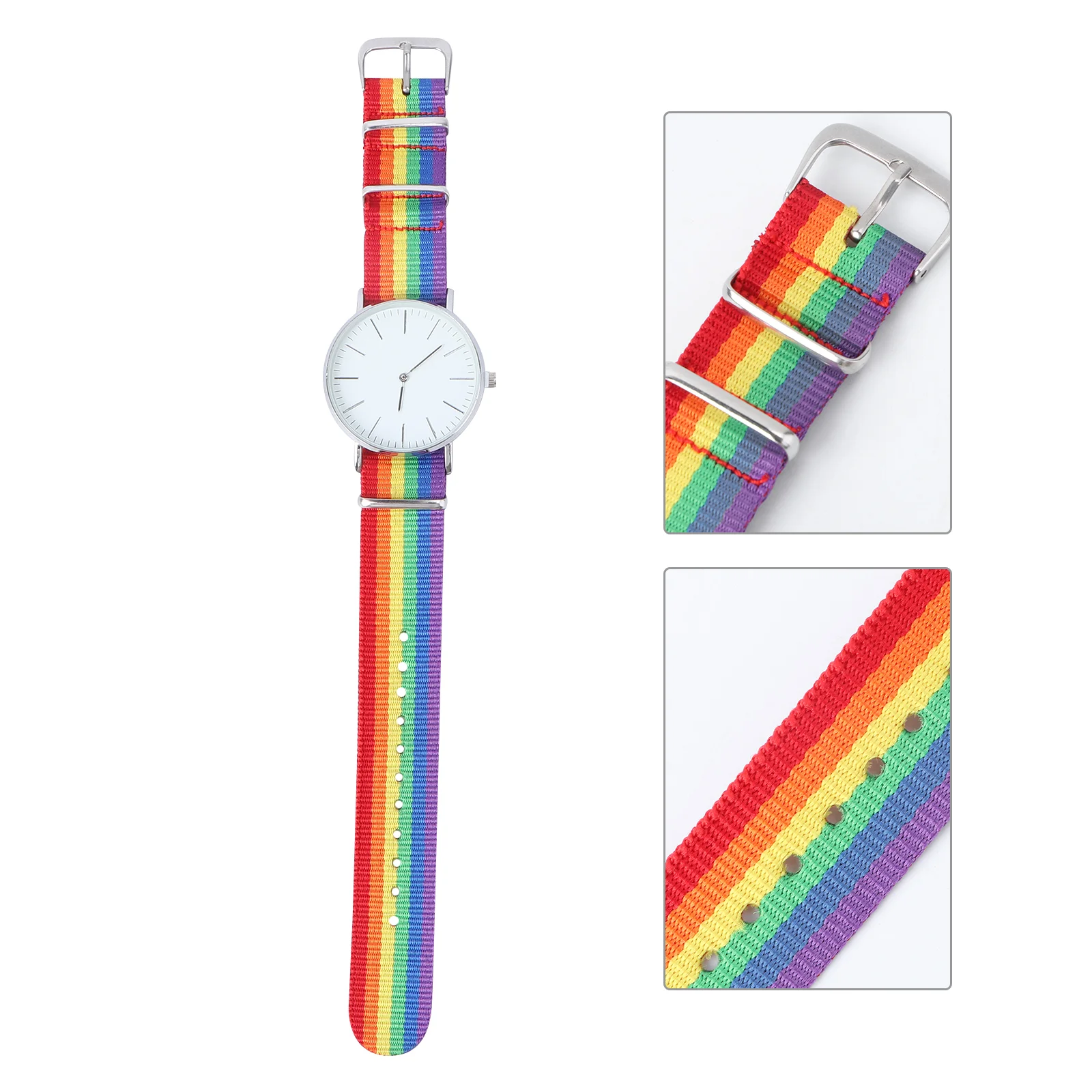 Rainbow Designed Watch Unisex Wrist Watch Fashion Quartz Watch Delicate Wrist Decoration Silver Rainbow Designed Watch