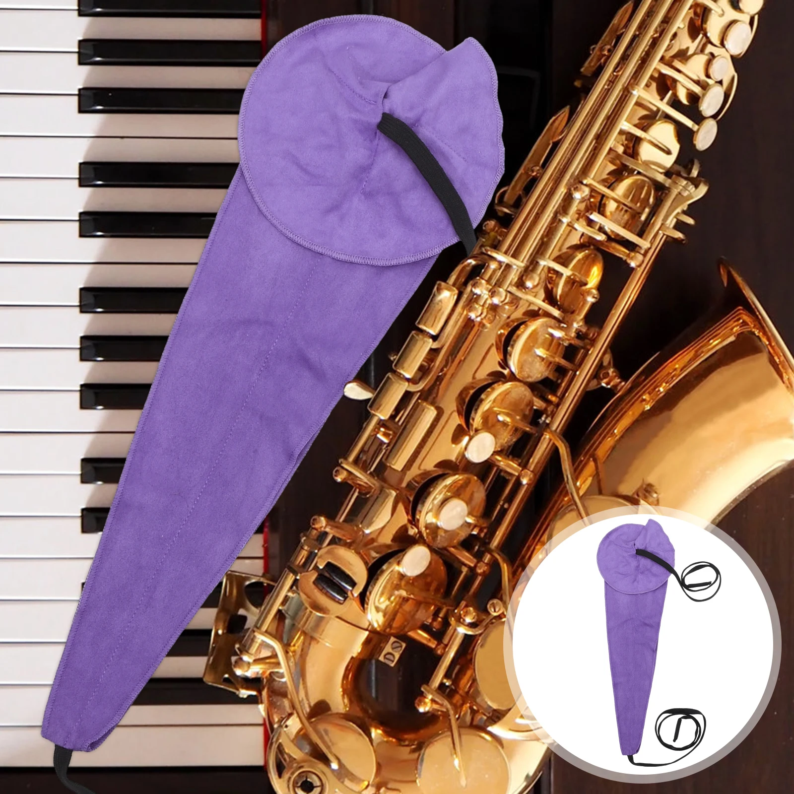 

1pcs Purple Saxophone Cleaning Cloth Strips for Clarinet Flute Efficient Tone Holes Durable Material Musical
