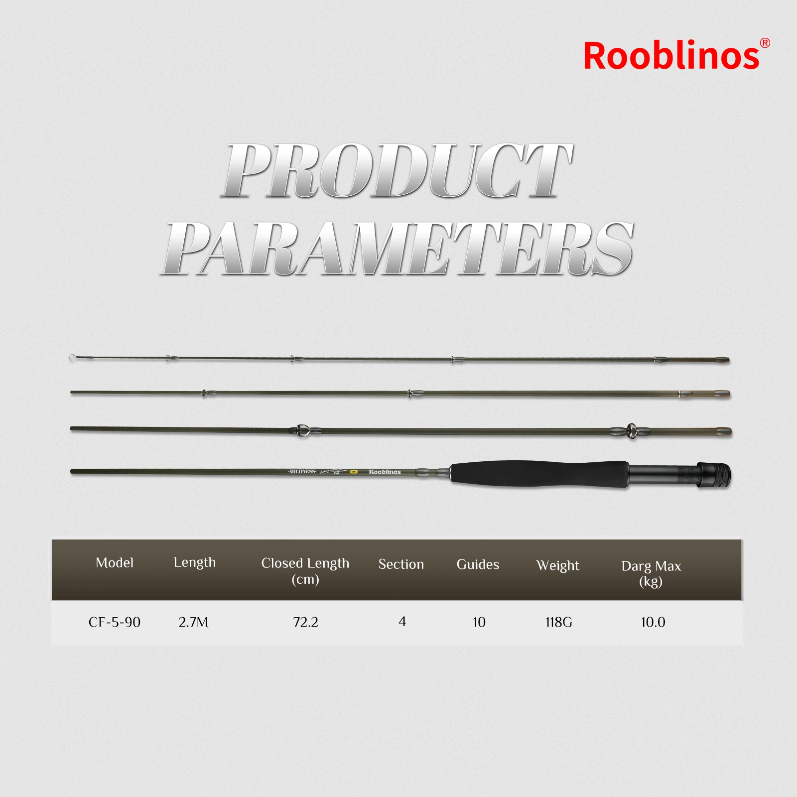 Caña de Mosca Rooblins 4/5wt – 2,7m Ultraligera - imagen 3