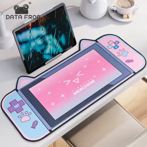 DATA FROG Cute Mousepad 80*40 Large Size Keyboard Table Mat Anti-slip Computer Desk Pad Kawaii Cat Ears Gaming Mousepad