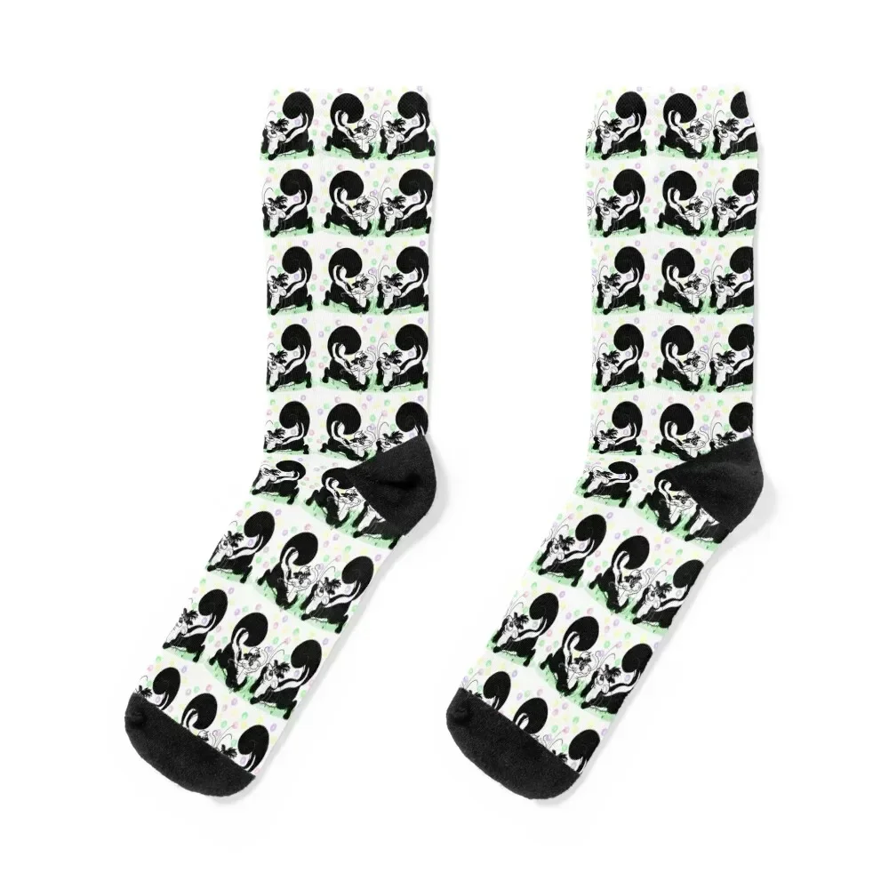 Skunks Socks floral bright garter Men Socks Women's