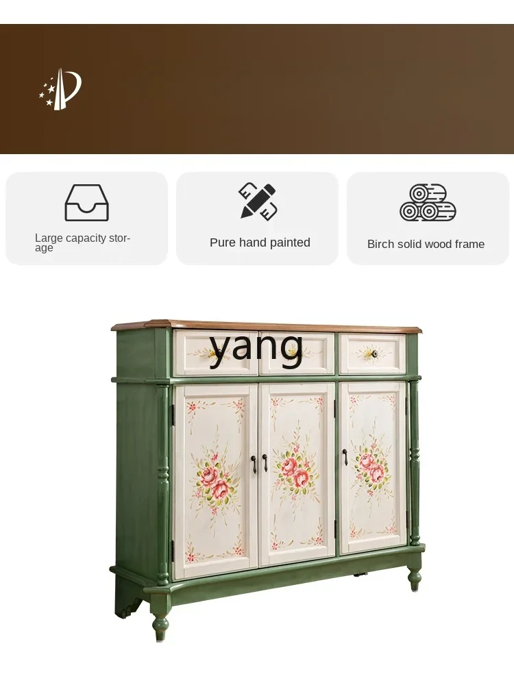 LH painted art decorative cabinet living room solid wood integrated shoe cabinet against the wall cabinet