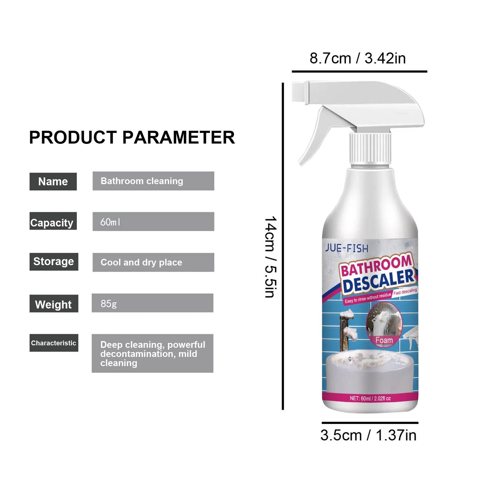 Kitchen Grease Cleaner Spay Quick Disinfect Bathroom Surfaces Suitable for Aluminum Stainless Steel