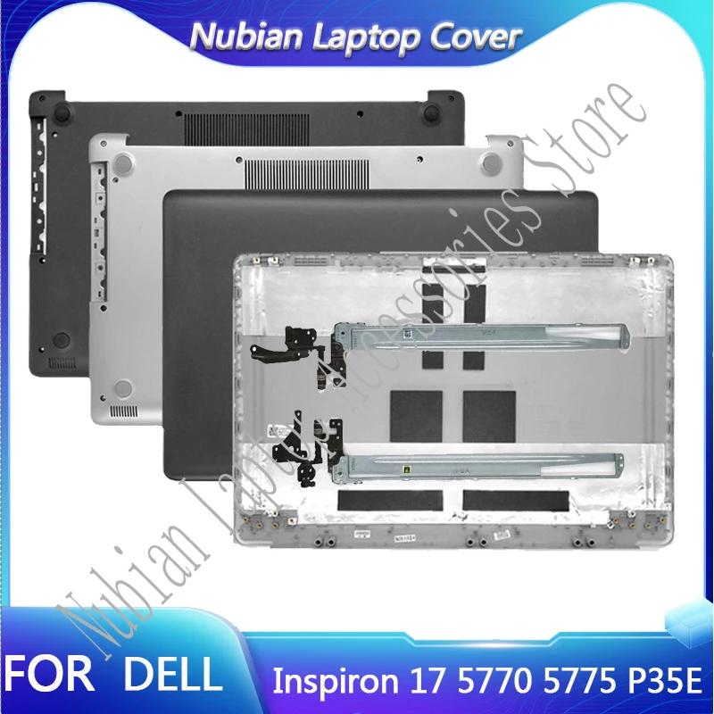 

New Original Laptop LCD Back Cover/Bottom Case/Hinges For Dell Inspiron 17 5770 5775 P35E A D Cover Silver Black