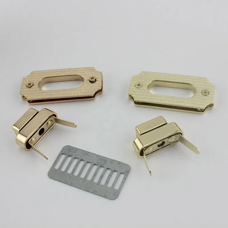 5-20sets turn square locks with screws fixed,alloy accessories for handbag lock Bag hardware accessories